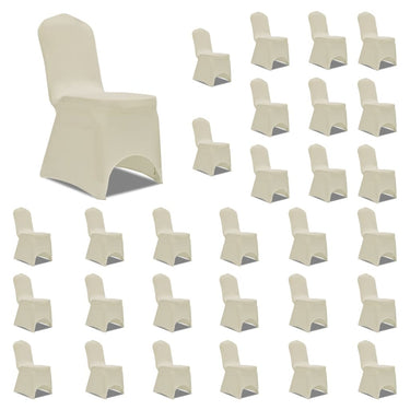 Vidaxl stoelhoezen stretch 30 st crème
