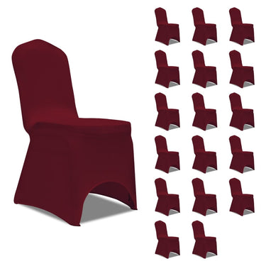 Vidaxl stoelhoezen stretch 18 st bordeauxrood