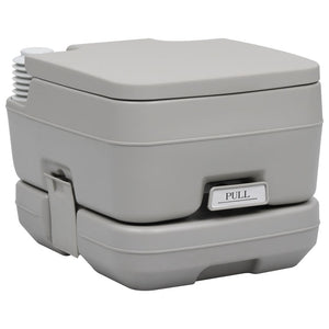 Vidaxl kampeertoilet draagbaar 10 + 10 l grijs