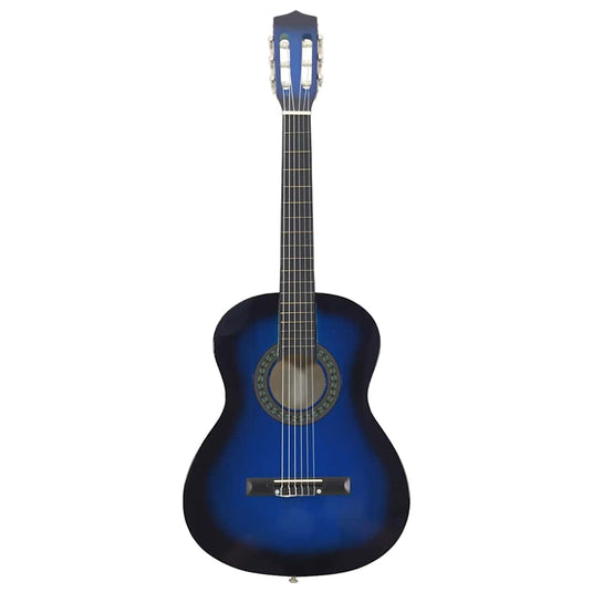Vidaxl 8-delige gitaarset klassiek beginner 3 4 36 blauw