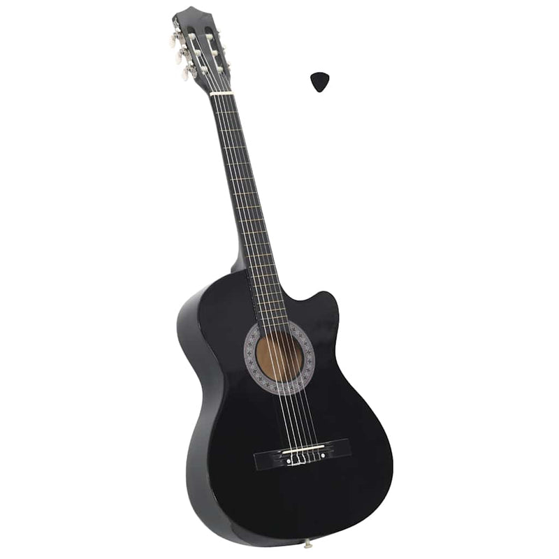 Load image into Gallery viewer, Vidaxl gitaar cutaway met 6 snaren western klassiek 38 zwart
