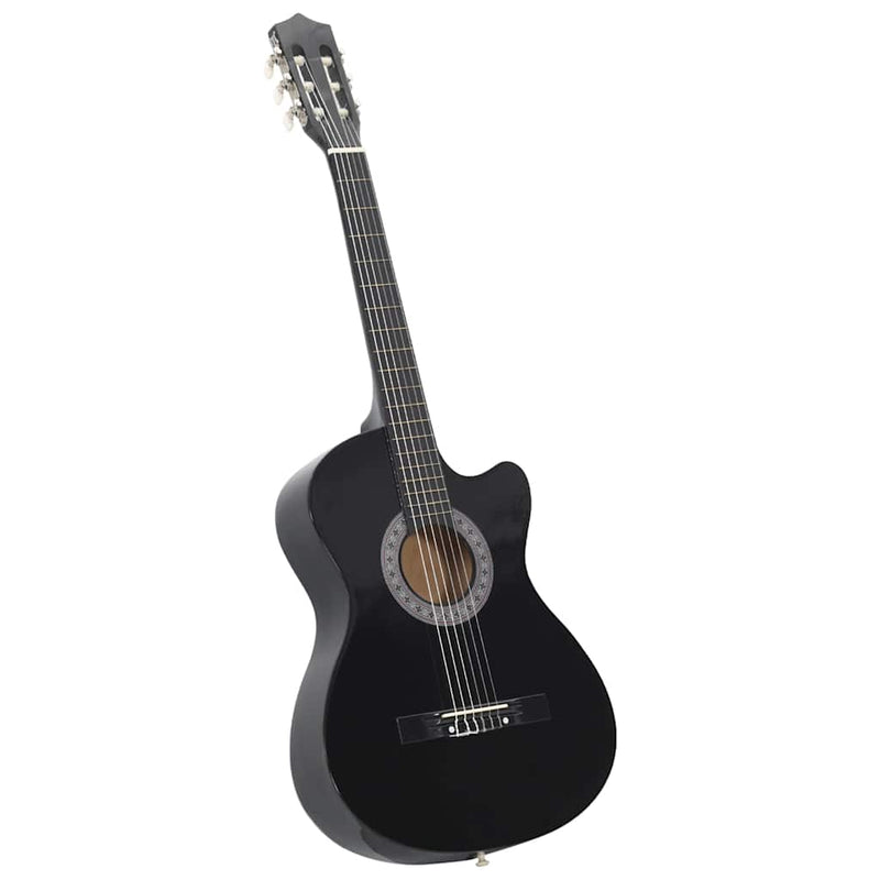 Load image into Gallery viewer, Vidaxl gitaar cutaway met 6 snaren western klassiek 38 zwart
