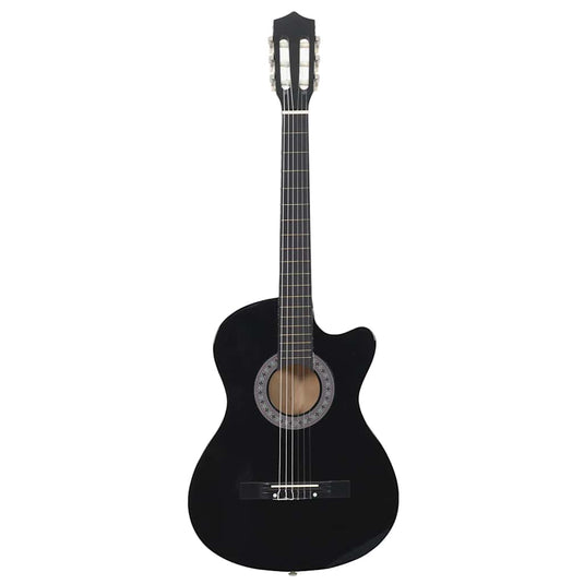 Vidaxl gitaar cutaway met 6 snaren western klassiek 38 zwart