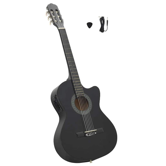 Vidaxl gitaar cutaway met equalizer 6 snaren western klassiek zwart