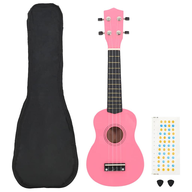 Load image into Gallery viewer, Vidaxl ukuleleset met tas voor kinderen sopraan 21'' roze
