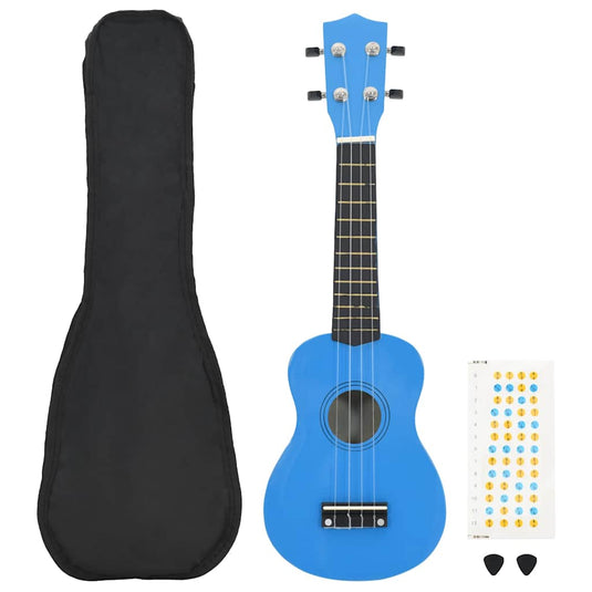 Vidaxl ukuleleset met tas voor kinderen sopraan 21'' blauw