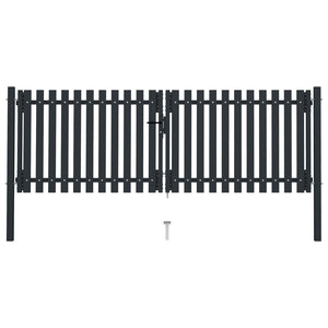 VidaXL Poort dubbel 306x175 cm staal antraciet