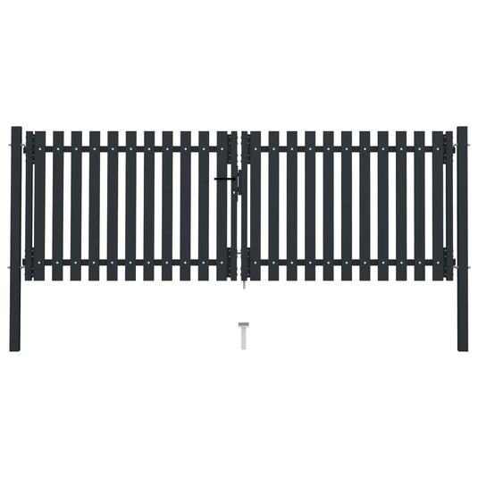 VidaXL Poort dubbel 306x175 cm staal antraciet