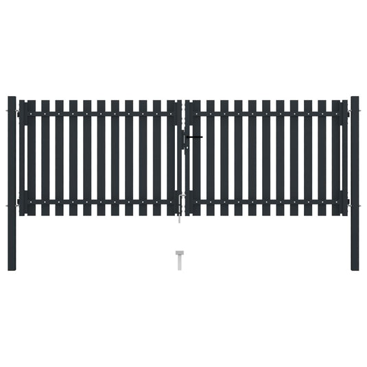 VidaXL Poort dubbel 306x175 cm staal antraciet