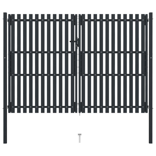 VidaXL Poort dubbel 306x250 cm staal antraciet