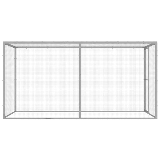 VidaXL Kattenkooi 3x1,5x1,5 m gegalvaniseerd staal