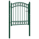 Vidaxl poort met gebogen bovenkant 100x100 cm staal groen