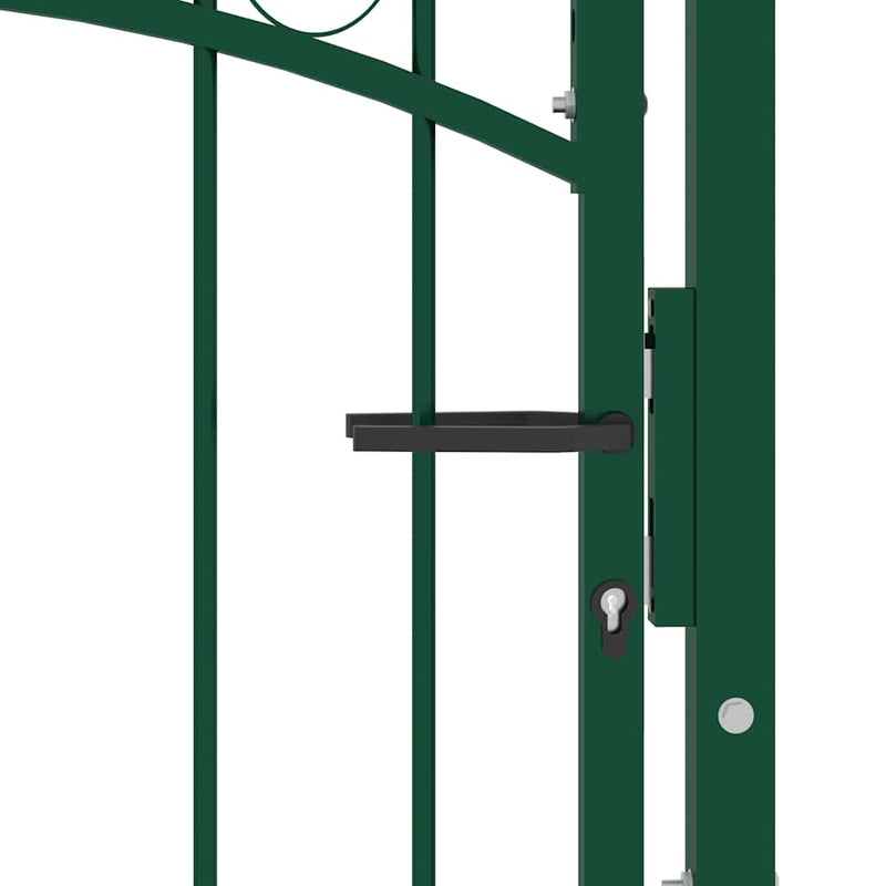 ギャラリービューアに画像をロードする, Vidaxl poort met gebogen bovenkant 100x100 cm staal groen
