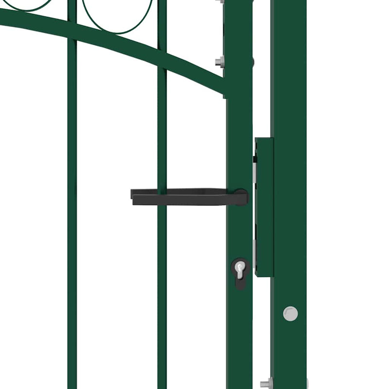 Load image into Gallery viewer, Vidaxl poort met gebogen bovenkant 100x125 cm staal groen
