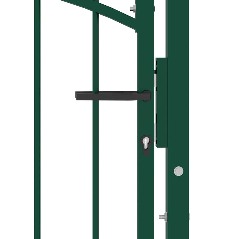 Afbeelding laden in galerijviewer, Vidaxl poort met gebogen bovenkant 100x150 cm staal groen
