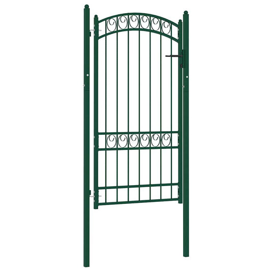 Vidaxl hekpoort emmen met gebogen bovenzijde staal 100x123,5 cm groen