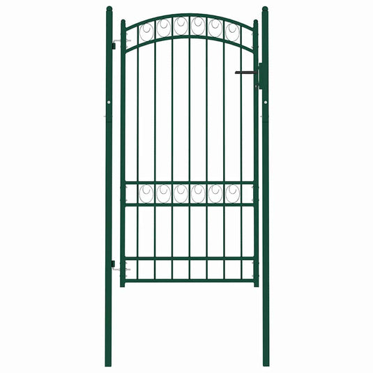 Vidaxl hekpoort emmen met gebogen bovenzijde staal 100x123,5 cm groen