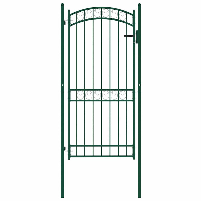 ギャラリービューアに画像をロードする, Vidaxl poort met gebogen bovenkant 102x136 cm staal groen
