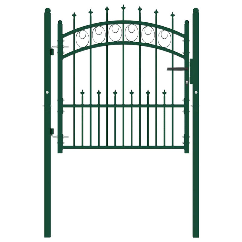 Load image into Gallery viewer, Vidaxl poort met speerpunten 100x100 cm staal groen
