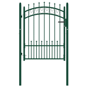 Vidaxl poort met speerpunten 100x125 cm staal groen