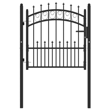 Vidaxl poort met speerpunten 100x100 cm staal zwart