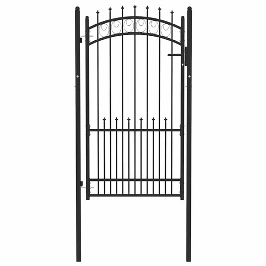 Vidaxl poort met speerpunten 100x175 cm staal zwart