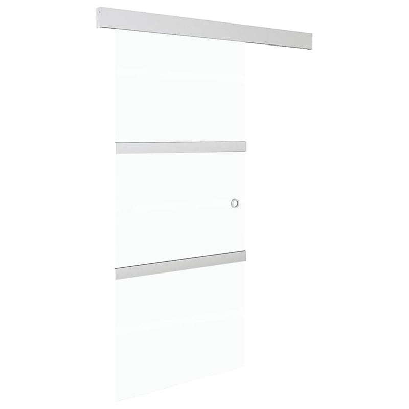 Load image into Gallery viewer, VidaXL Schuifdeur 90x205 cm ESG-glas en aluminium zilverkleurig
