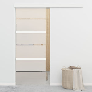 Vidaxl schuifdeur met zachte stops 76x205 cm esg-glas en aluminium