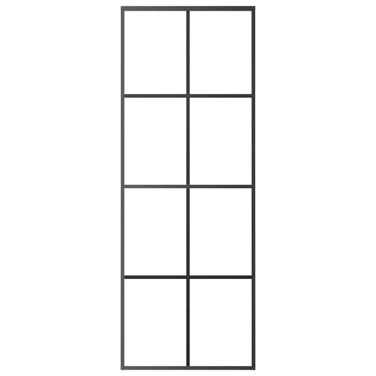 Vidaxl schuifdeur 76x205 cm aluminium en esg-glas zwart