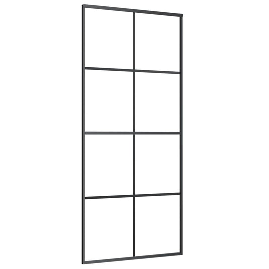 VidaXL Schuifdeur 90x205 cm aluminium en ESG-glas zwart