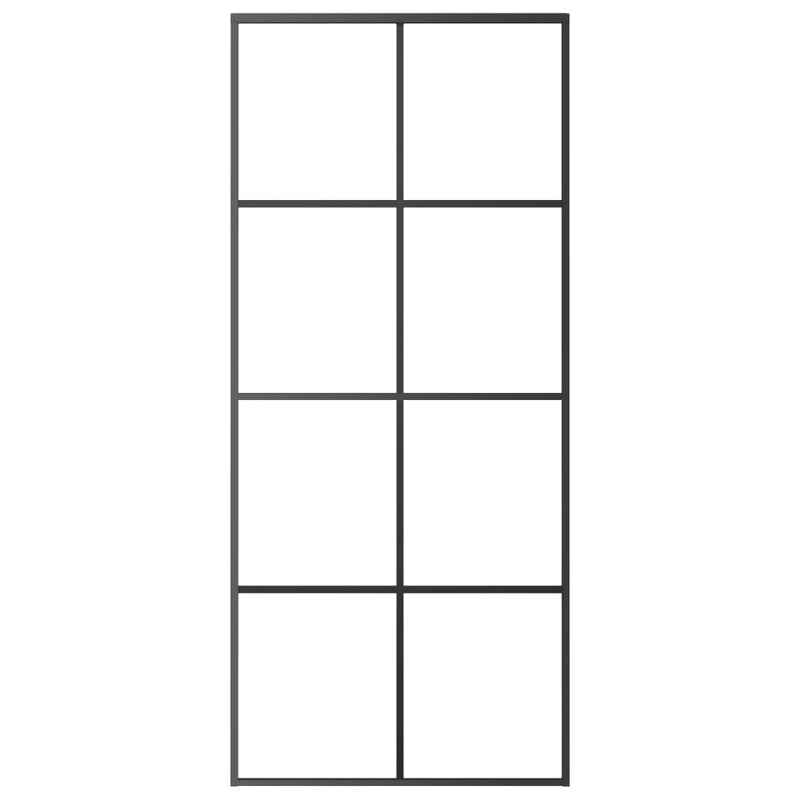 Load image into Gallery viewer, VidaXL Schuifdeur 90x205 cm aluminium en ESG-glas zwart

