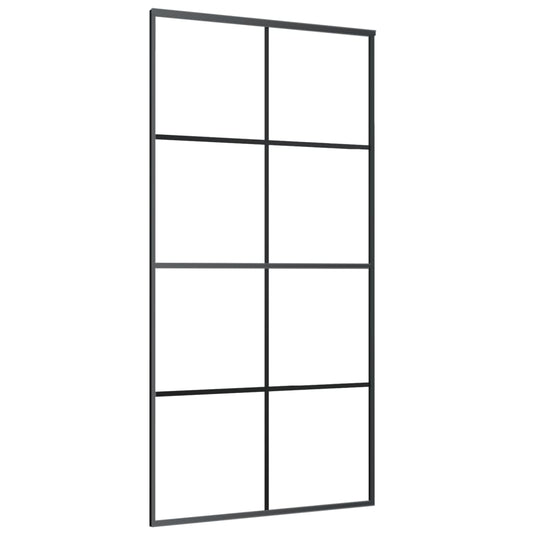 VidaXL Schuifdeur 102,5x205 cm aluminium en ESG-glas zwart