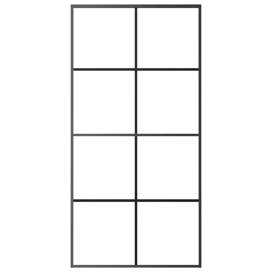 VidaXL Schuifdeur 102,5x205 cm aluminium en ESG-glas zwart