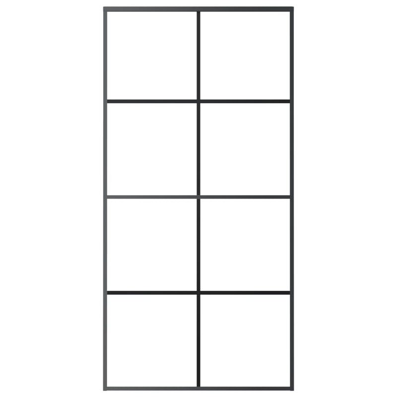 Load image into Gallery viewer, VidaXL Schuifdeur 102,5x205 cm aluminium en ESG-glas zwart
