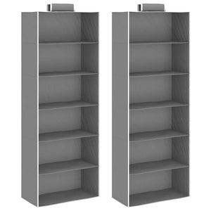 Vidaxl kledingorganisers hangend 2 st met 6 schappen stof