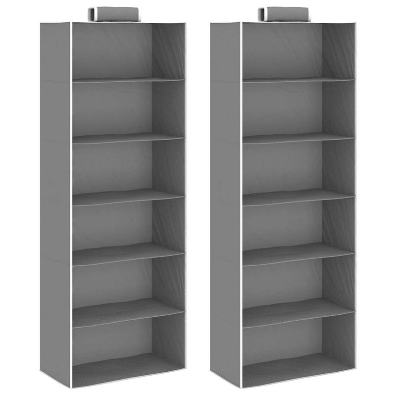 Afbeelding laden in galerijviewer, Vidaxl kledingorganisers hangend 2 st met 6 schappen stof
