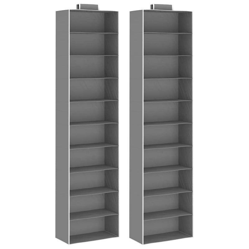 Afbeelding laden in galerijviewer, Vidaxl kledingorganisers hangend 2 st met 10 schappen stof

