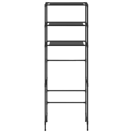 Vidaxl opbergrek voor boven toilet 3-laags 53x28x169 cm zwart