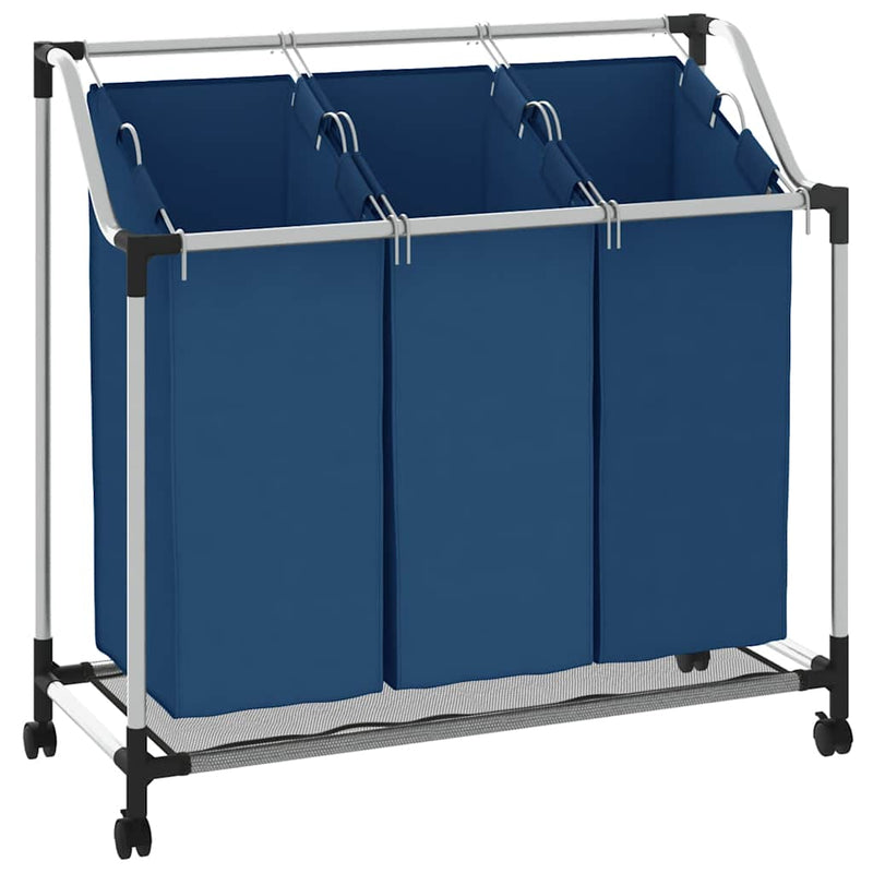 Load image into Gallery viewer, Vidaxl wassorteerder met 3 zakken staal blauw
