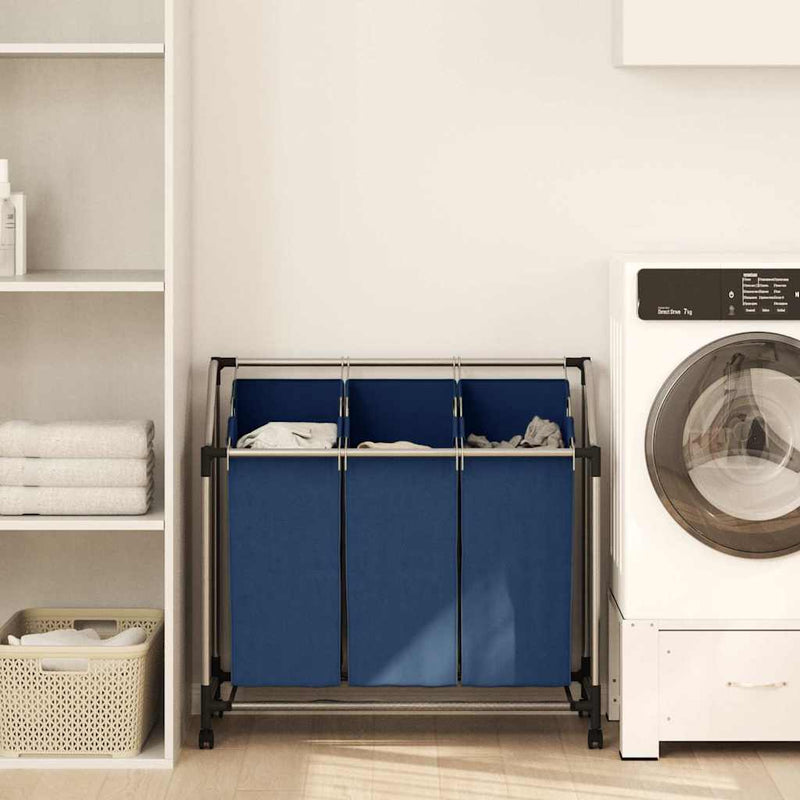 Load image into Gallery viewer, Vidaxl wassorteerder met 3 zakken staal blauw
