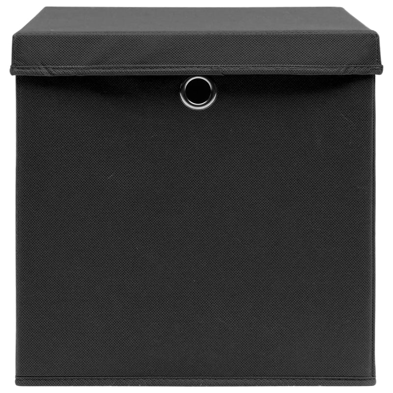 Load image into Gallery viewer, Vidaxl opbergboxen met deksel 4 st 32x32x32 cm stof zwart
