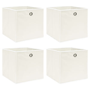 Vidaxl opbergboxen 4 st 32x32x32 cm stof wit