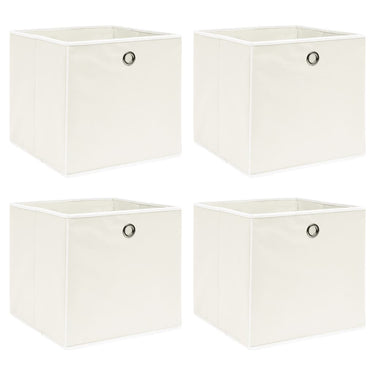 Vidaxl opbergboxen 4 st 32x32x32 cm stof wit