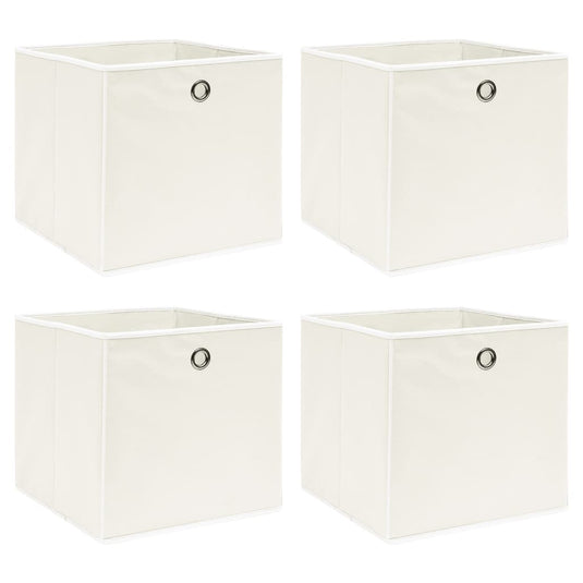 Vidaxl opbergboxen 4 st 32x32x32 cm stof wit