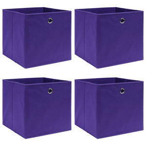 Vidaxl opbergboxen 4 st 32x32x32 cm stof paars