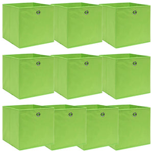 Vidaxl opbergboxen 10 st 32x32x32 cm stof groen