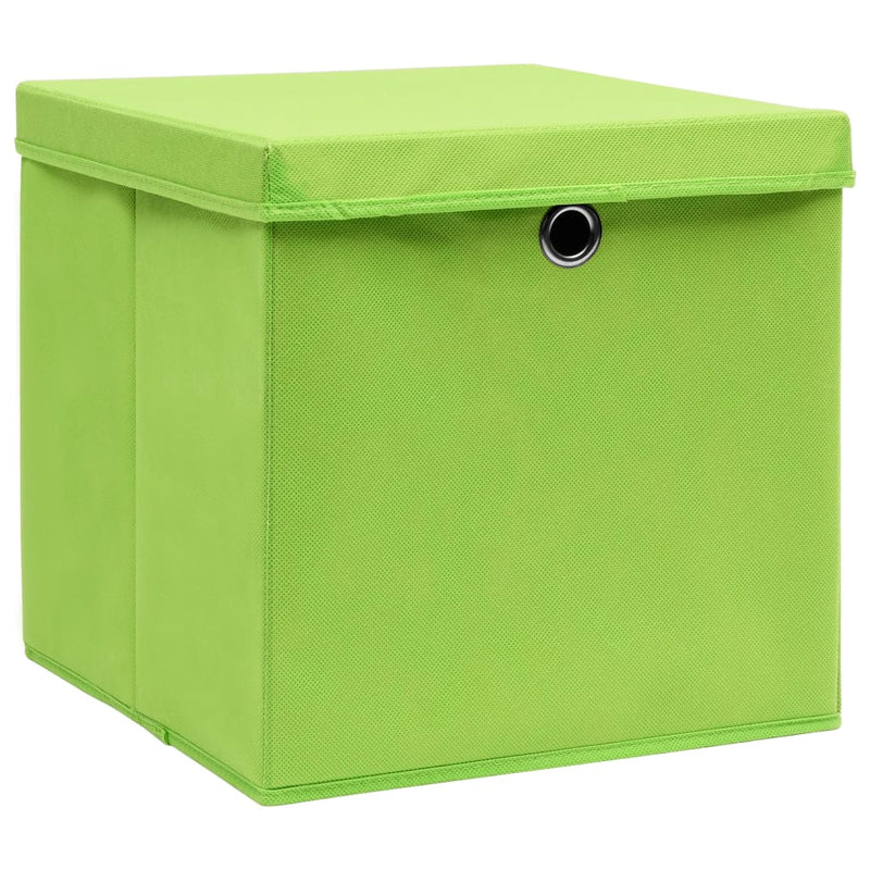 Load image into Gallery viewer, Vidaxl opbergboxen met deksel 10 st 32x32x32 cm stof paars

