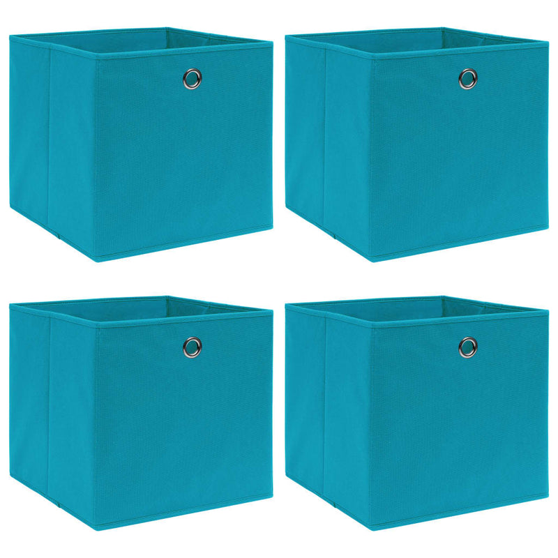 Load image into Gallery viewer, Vidaxl opbergboxen 4 st 32x32x32 cm stof babyblauw
