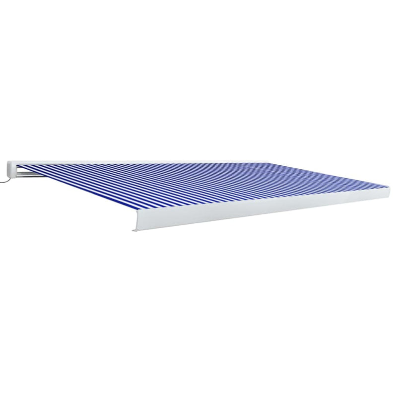 Load image into Gallery viewer, VidaXL Luifel gemotoriseerd 500x300 cm blauw en wit
