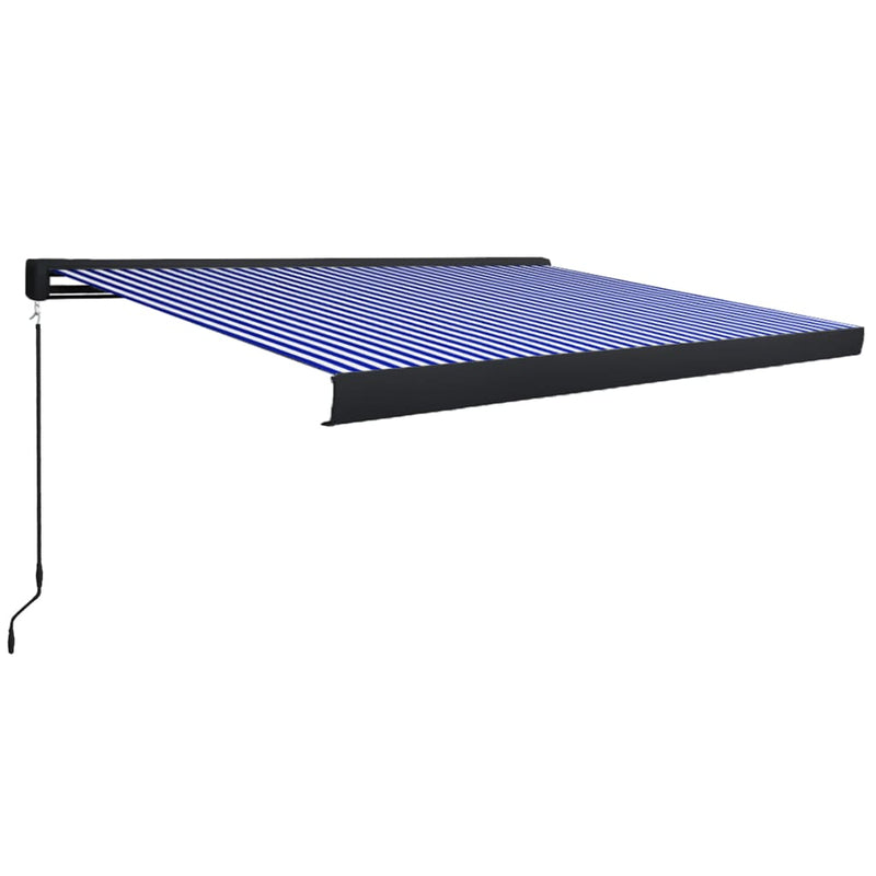 Afbeelding laden in galerijviewer, VidaXL Luifel handmatig 400x300 cm blauw en wit
